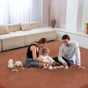Baby Play Mat for Floor Nursery Muscle Area Rug Playroom Rug 65"x50" Elastic Foam 1.3" Thick Crawling Mat for Babies,Toddlers, Infants(Brick Red)