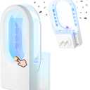 Fruit Fly Traps for Indoors- Highly Effective UV Blueish-Purple Light | Plug-in Fly Trap for Flies, Fruit Flies, Moths, Gnats, and Other Flying Insects, with 5 Sticky Pads(MK13-1pc)