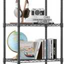 Homdox 5 Tier Wire Shelving Unit on Wheels, Adjustable Storage Racks and Shelving, Heavy Duty Rolling Metal Shelves with Side Hooks for Laundry Bathroom Kitchen Garage Pantry Organization, Black (23.23*13.78*72.05 inch)