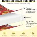 downluxe Outdoor Chair Cushions Set of 4 for Patio Furniture, Water-Resistant Patio Chair Cushions with Ties, High Density Foam Outdoor Seat Cushion, 17" X 16" X 2", Sonia Scarlet