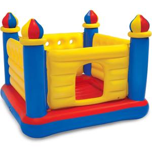 Intex Inflatable Colorful Jump-O-Lene Castle Bounce House, for 2 Kids Ages 3-6 - Large Blow-Up Indoor Outdoor Children's Bouncer Jumper Playhouse