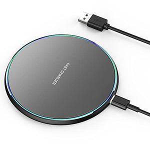 Wireless Charger Compatible with iPhone 16 15 14 13 12 11 Pro Max/Mini/Plus/XR/X/8, 15W Max Fast Wireless Charging Pad Mat for Galaxy S23/S22/S21/S20/S10, Air Pods Pro/3/2, Galaxy Buds, Black