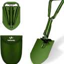 18.5" Folding Shovel, Tri-Fold Collapsible Shovel for Car, Camping Shovel, Military Entrenching Tool for Gardening, Camping, Digging Dirt, Sand, Snow, Off Road, Portable Car Emergency kit (Olive)