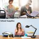 Hardcover 3 Ring 1 Inch Leather Binder, Letter Size Dividers With Tabs, PVC Zipper Pouch, Professional Organizer, Faux Lavender Purple Leather