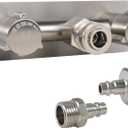 All Metal RV Exterior Quick Connect Faucet,4"RV Shower Faucet Replacement,RV Outside Shower Valve Kit,Camper Shower Faucet Valve with Quick Connect(Brushed Nickel)