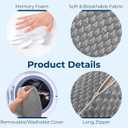 5 STARS UNITED Knee Pillow for Back Sleeping  Memory Foam Cushion for Sciatica Pain Relief  Under Leg Support for Sleeping on Back  Large Half Moon Bolster for Bed, Gray (Grey)