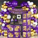 Graduation Decorations Class of 2026, Purple and Gold Graduation Decorations 2026, Purple Boxes Balloon Arch with Letters So Proud of You Grad 2026 for Memorable College Graduation Party Supplies, 5 inches x 12 inches x 18 inches