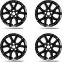 17 Inch Gloss Black Wheel Skins for 2014-2018 Jeep Cherokee OEM Alloy Wheels, Compatible with OEM Part# 1UT90GSAAA / 1UT90TRMAA / 1UT90DD5AA, 5 Double Spoke Snap-On KL Wheel Covers, 4-Pack