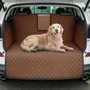 Lekereise SUV Cargo Liner for Dogs - 53.15 * 78.74 inch Waterproof Pet Trunk Cargo Cover Mat for SUVs Sedans Non-Slip Pet Car Seat Protector Universal Fit SUVs Sedans Trunks Vans - Brown