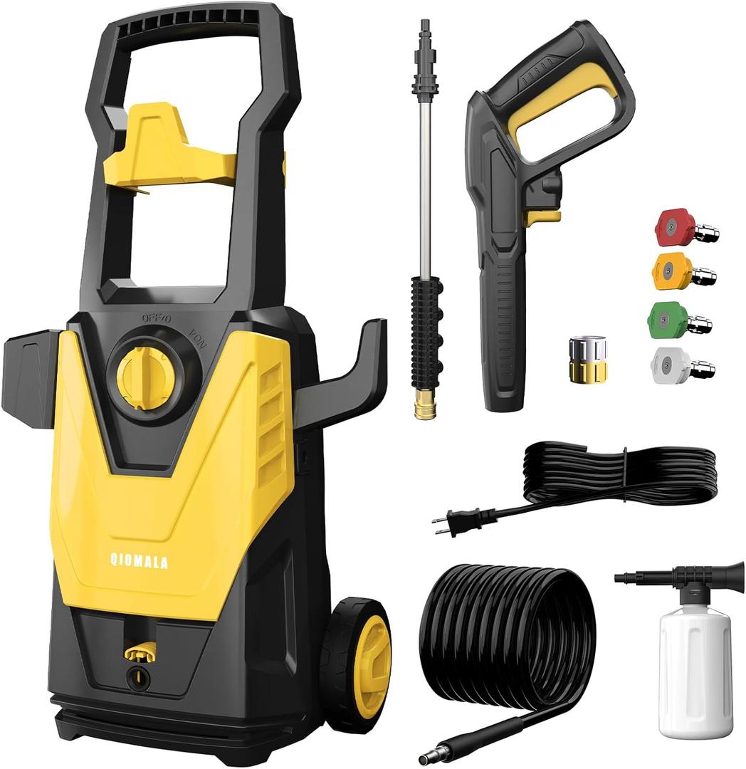 Electric Pressure Washer, 4800 PSI 3.2 GPM High Pressure Cleaning Machine with Foam Cannon, Power Washer with 20 FT Hose and 35 FT Power Cord, 4 Connect Nozzles for Cars/Patio/Fences