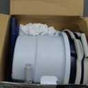 Casabella Spin Mop System with Extra Mop Head Refill - Two-Bucket Design with Splash Guard Built-in Measuring Cup and Scraper Tool with Easy Wring Pedal Spinner, 1.25-Gallon, Blue