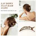 Medium Flat Hair Clips for Women, French Claw Clips for Thick Thin Hair, Lay Down Hair Clips for Styling, Duckbill Side Hairclips for Driving Yoga - Beige, Light Khaki, Dark Khaki, Black, 4pcs