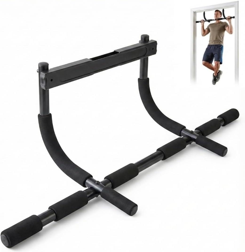 ENERGI CORE Pull Up Bar for Doorway Multi-Grip Chin Up Bar, No Screws Required Heavy Duty Door Frame Bar for Home Gym, Strength Training & Upper Body
