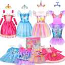 VGOFUN Princess Dress Up Clothes for Little Girls Princess Costume Princess Dresses Toddler Christmas Birthday Gift Aged 3-6