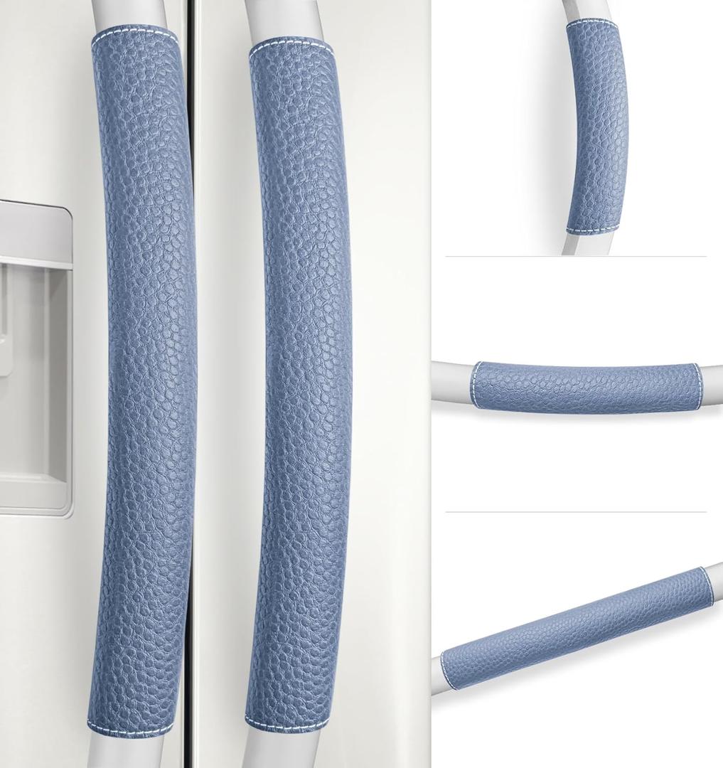 Refrigerator Handle Covers, 5 PCS, Adjustable Appliance Handle Covers, Keep Your Kitchen Clean, Microwave Oven Stove Dishwasher Handle Protector, Non Slip Fridge Handle Cover (Steel Blue)