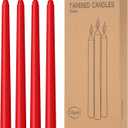 LYOBATH 12 Pack Red Taper Candles - Taper Candles 10 Inch Dripless, Smokeless & Unscented - 8 Hours Long Burning - Hand Poured Tall Candlesticks - Ideal for Weddings, Dinner Parties, and Home Decor
