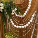 Arrowbash Wedding Pearl Decoration Garland Ornament Large Pearls Ball Faux Pearl Beads Hanging Strings for Wedding Bridal Shower Engagement Party Home Stairway Decoration 14.7ft x 70mm, 9.7ft x 14mm