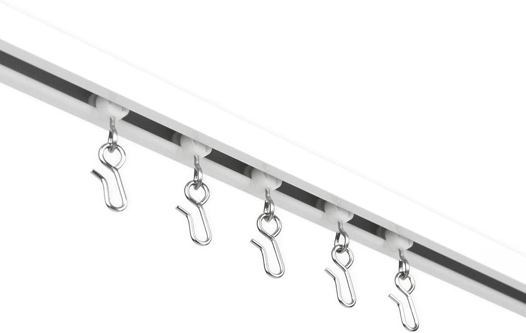 Curtain Track, Ceiling-Mount Curtain Rail, Pure White, 16 ft
USA Made, Commercial-Grade Aluminum, Corrosion Resistant, Pre-Drilled, Hardware Included, For Windows and Room Dividers