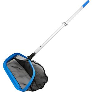 17.5'' Self-repair Pool Net with Pole 10 Ft Thick Aluminum 8 Sections Detachable Pool Poles & Nylon Fine Mesh Netting Bag Wear Resistant Pool Skimmer Net Leaf Rake for Above Ground In-ground Pools