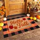 2 Pcs Layered Coir Front Doormat Set, Fall Vibe, Durable & Non Slip Backing
