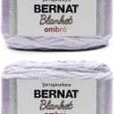 Bernat Blanket Ombre Cool Purple Ombre Yarn - 2 Pack of 300g/10.5oz - Polyester - 6 Super Bulky - 220 Yards - Knitting/Crochet
