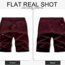 JMIERR Mens Casual Twill Cargo Shorts Cotton Drawstring Classic Cargo Stretch Short with 6 Pockets (Red, XXL)