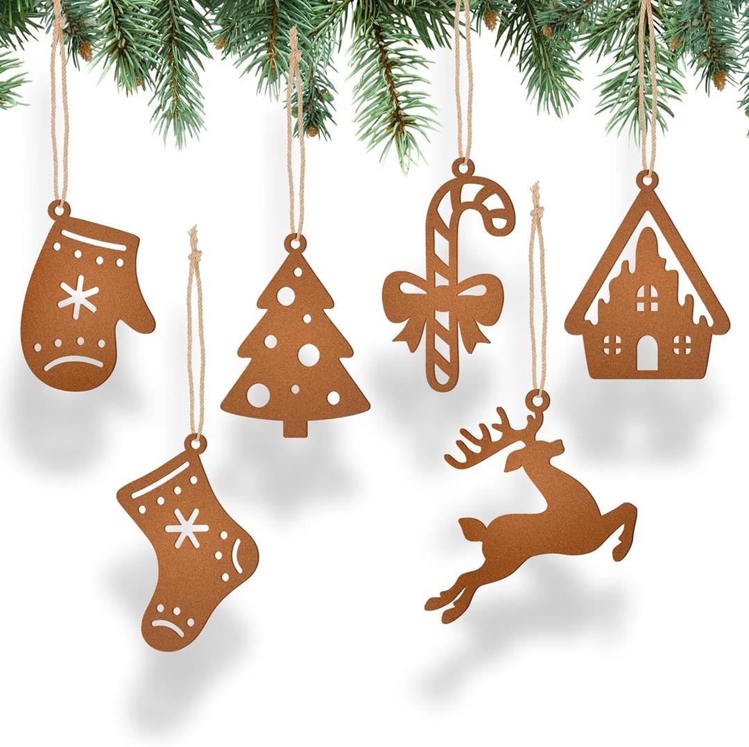 Christmas Tree Decorations, Christmas Tree Ornaments Set for Crafts Hanging Decorations with Twine for Winter Home Tree Garland Christmas Decoration (The Deer)