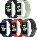 5 Pack Silicone Band Compatible with Samsung Galaxy Fit 3, Soft Adjustable Sport Breathable Replacement Watch Strap Loop for Galaxy Fit 3 SM-R390 Smartwatch Accessories