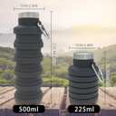 YCT Collapsible Water Bottle 17oz500mlTravel Portable Sport Water BottleReusable Silicone Foldable Water Bottles for Gym Camping Hiking (Purple+Black)
