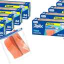 Ziploc Quart Food Storage Freezer Slider Bags, 136ct Total, Durable (Pack of 2)