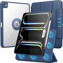 SPARIN Case for iPad Pro 13 inch 2025/2024-M4 M5 with Pencil Holder, Detachable Magnetic Hybrid Protective Case, Portrait/Landscape Stand, Auto Wake/Sleep -Navy Blue