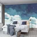 WFBHUA Foggy Black Forest Mountain Mural Wallpaper for Bedroom Living Room