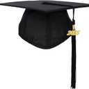 Unisex Adult Matte Graduation Cap with Tassel Year Charm (One Size, Black)