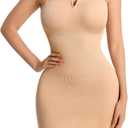 Strapless Shapewear Slips for Under Dresses Full Slip Dress for Women Tummy Control Seamless Slimming Body Shaper (Medium, Beige)