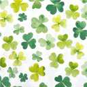 100 Pcs St Patrick's Day Paper Napkins Watercolor Shamrock Party Napkin Green Lucky Clover Irish Disposable Beverage Napkins for Party Supplies Table Decor