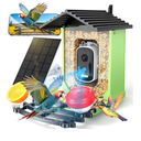 Bird Feeder with Camera, 2K HD AI Identify Smart Bird House Camera with Solar Powered, Live View, Instant Arrival Alerts, Auto Capture Video for Outside, Supports 2.4GHz Wi-Fi Only, Bright Green