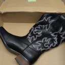 Lumeheel Cowboy Boots for Men - Western Men's Boots with Classic Embroidered, Slip on Square Toe Boots, Slip Resistant Country Boots Chunky Heel Ankle, Durable Short Boots for Spring Fall, 10 size