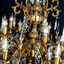 Modern Chandelier Lighting Antique Gold Crystal Chandeliers for High Ceiling Foyer Entryway Living Room 15-Light Crystal Candle Chandelier Light Fixture Staircase Oversize Round 36.4"