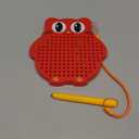 Magnetic Drawing Board for Kids & Toddlers with Beads and Magnet Stylus Pen - Magnetic Travel Toy for Airplane & Car Ride Activities for Kids (Red)