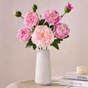 Yastouay 3 Bouquets Peonies Artificial Flowers with 22'' Long Stems, Latex Real Touch Faux Peony Flowers, Fake Peonies Bouquet for Table Centerpieces, Vases Home Wedding Party Decor (Mixed Pink)