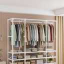 Portable Closet with Cover 27.5"L x 17.7"W x 65.1"H Wardrobe Closet White