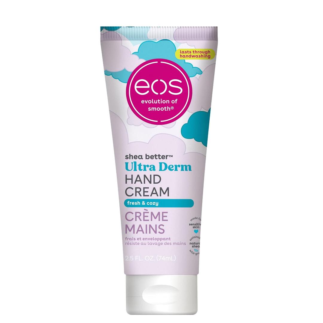 4 x eos Shea Better Hand Cream Fresh & Cozy, Hand Lotion, Hand Lotion for Dry Skin, Hydrating, Shea Butter, Dry Skin Relief, Travel Size, 2.5 oz