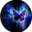 Butterfly Spare Tire Cover Fantasy Surreal Holographic Space Illumination Purple Morpho Weatherproof Universal Wheel Protectors Camper Tire Covers for Trailer Rv Travel(17 inch)