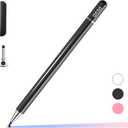 Pen for Tablet, Capacitive Disc Tip Stylus Pencil & Magnetic Cap Compatible with All Touch Screens, Pens for Apple iPad pro/5/6/7/8th/iPhone, Samsung Galaxy Tab A7/S7, Chromebook, Touch Pad (Black)