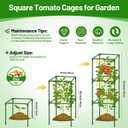 Legigo 6 Pack Square Tomato Cages- 45 Inch Heavy Duty Tomato Trellis for Climbing Plants Outdoor, Tomato Plant Support Stakes Cage Garden Trellis for Garden Raised Garden Bed Cucumbers Vegetables