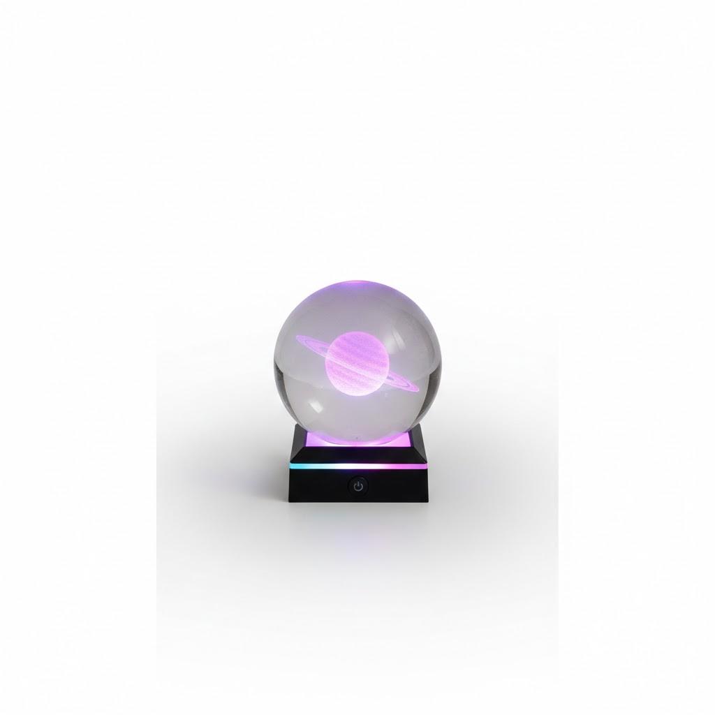 JANARARY 3D Saturn Crystal Ball Night Light