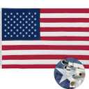 American Flag for Outside 12x18 ft, Embroidered Stars, Sewn Stripes, Brass Grommets Outdoor USA Flag Super Tough Tearproof Spun Polyester US Flag, Giant High Wind United States Flags