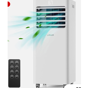 LUBAIR 8,000 BTU Portable Air Conditioner, Portable AC Unit with Remote Control for Room up to 300 Sq.Ft