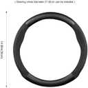 Ergocar Round Shape Carbon Fiber & Microfiber PU Leather Steering Wheel Cover Anti-Slip Car Steering Wheel Protector Breathable Sweat Absorbent Sport for Diameter 38cm15"-Black