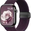 Braided Stretchy Band Compatible with Apple Watch Bands 38mm 40mm 41mm 42mm 44mm 45mm 46mm 49mm Women Men, Soft Nylon Solo Loop Magnetic Sport Strap for iWatch Series 11 10 9 8 7 6 5 4 3 2 1 SE Ultra Size: 38mm/40mm/41mm/(42mm-series 11 10)